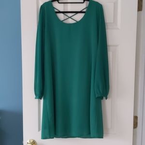 Green shift dress